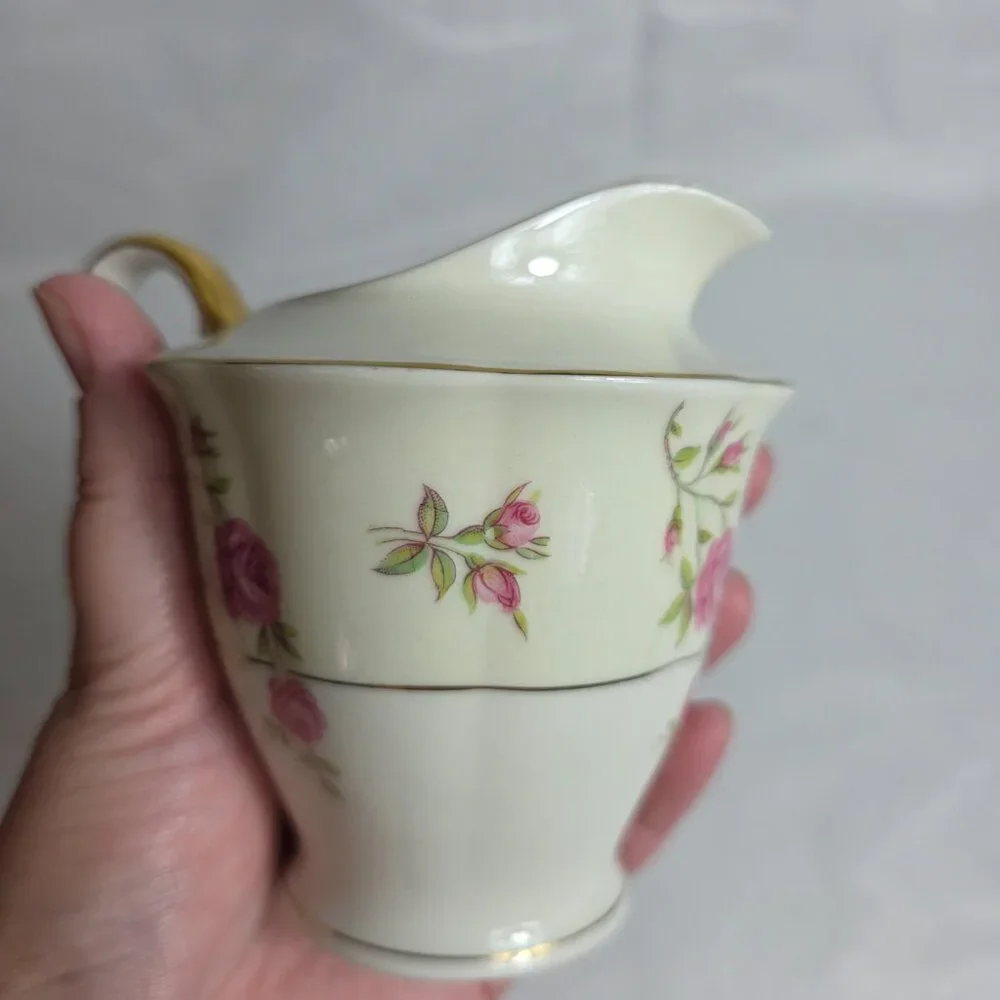 Theodore Haviland Delaware (New York) Creamer Ivory with Pink Roses
